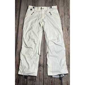 Turbine Insulated Snowboard Snow Pants Womens M Off White Ski Cargo Adjust Waist